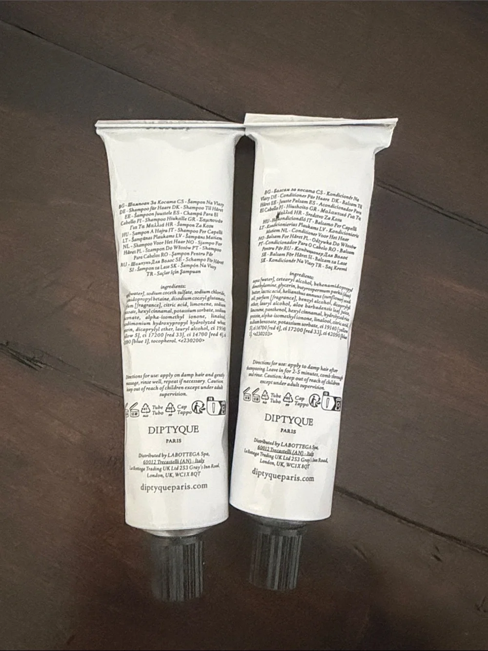 diptyque White Shampoo & Conditioner Travel Tube Duo